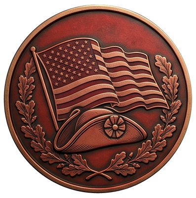 Patriotic — American flag coin with John Battle silhouette